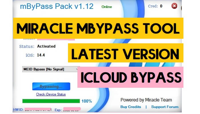 Download Miracle mByPass Tool iCloud Removal Pack Login Edition New update Free