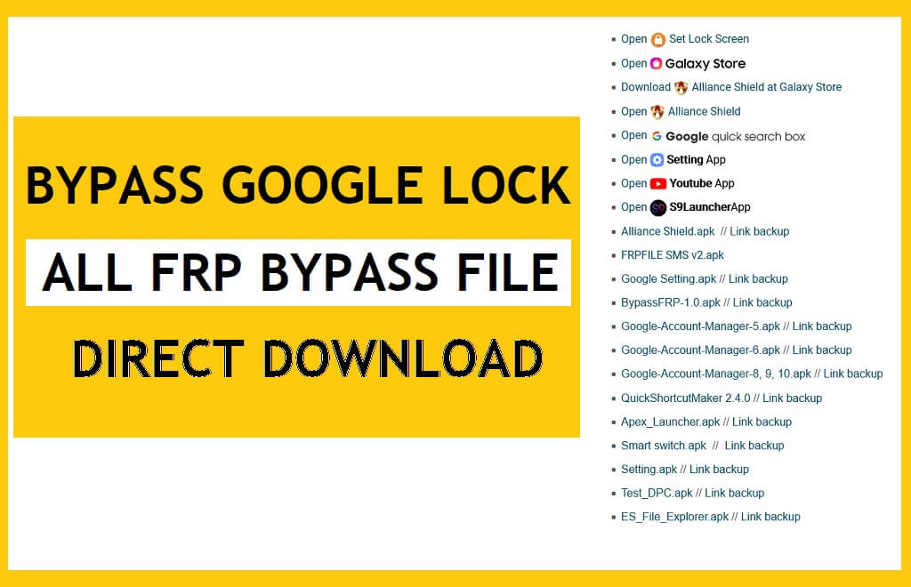 FRP Bypass File APK All APK Direct Download (Google Account Bypass)