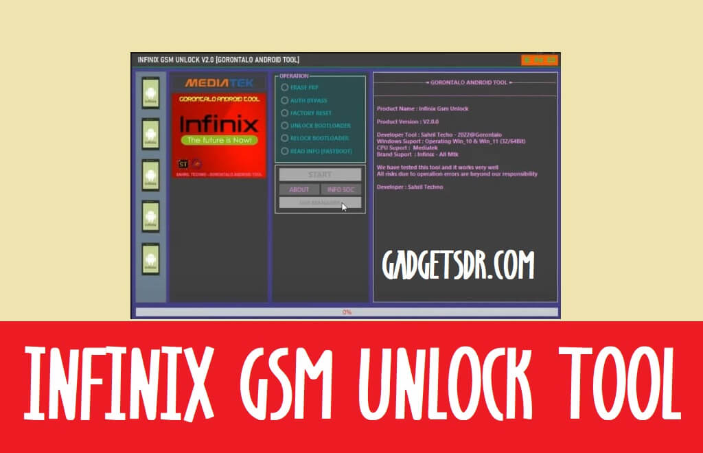 Infinix GSM Unlock Tool V2 0 Download Latest Pin FRP Remove